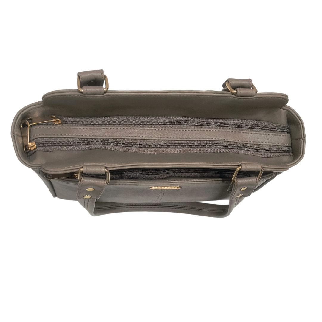 Compact Faux Leather Tote