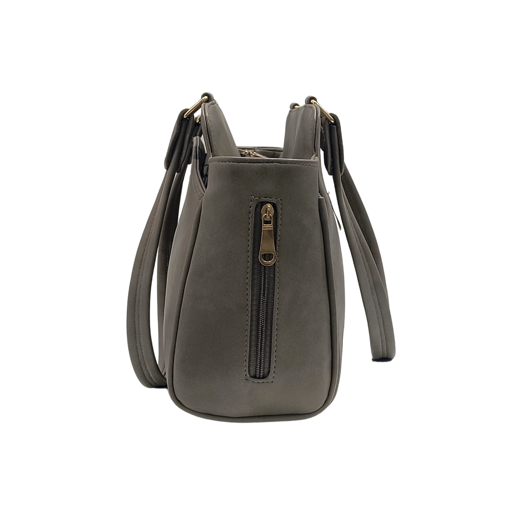 Compact Faux Leather Tote